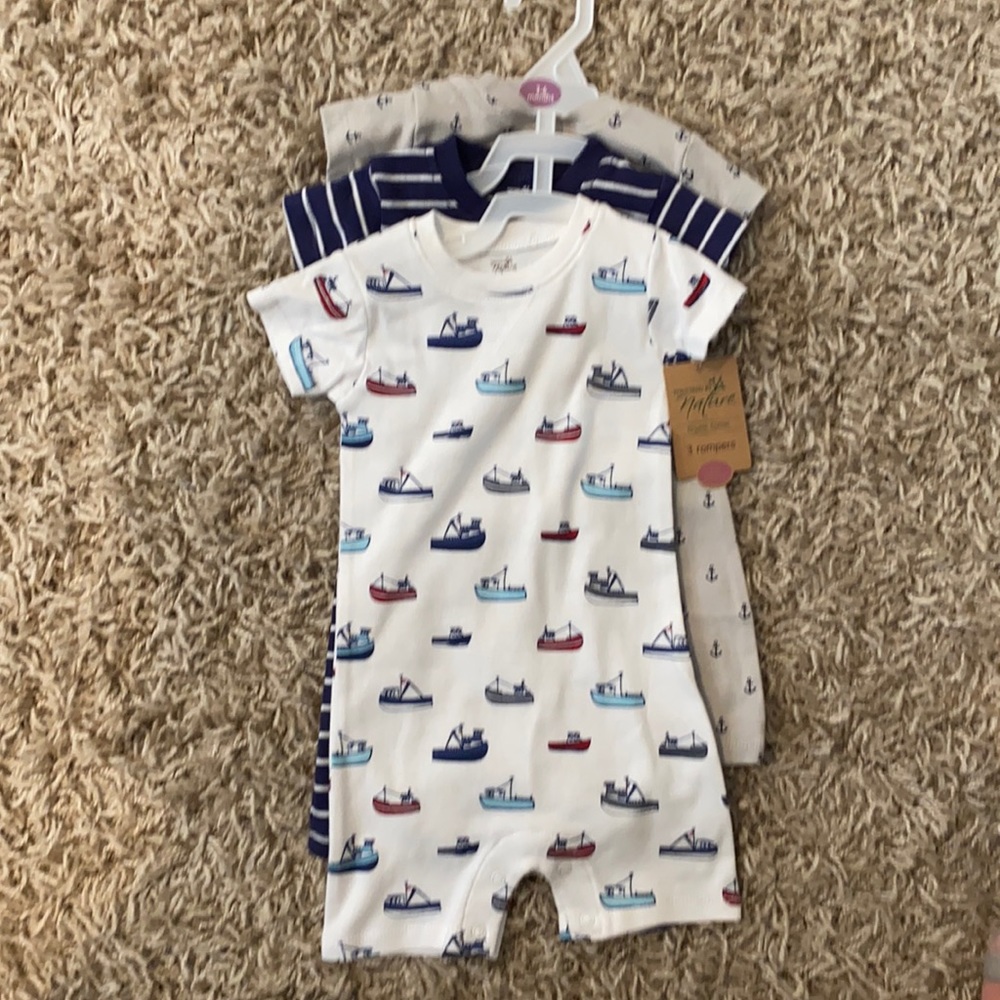 3 rompers - Touched By Nature